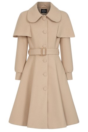 Cosette Beige Swing Coat in Extended Sizing